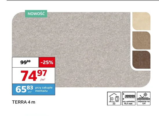 Wykładzina dywanowa Terra 4 m promocja w Komfort