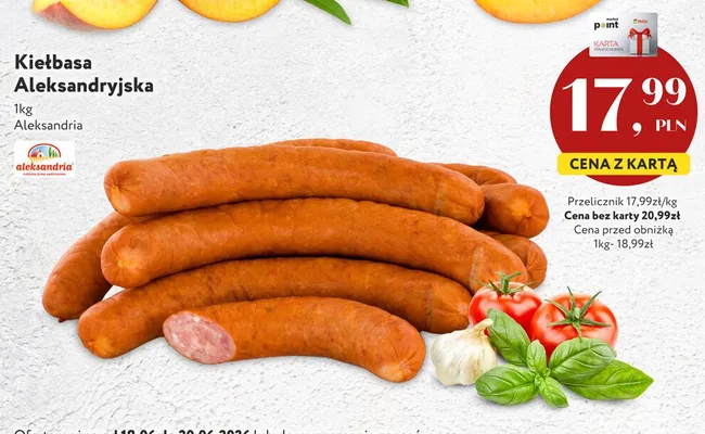 Kiełbasa Aleksandryjska Aleksandria promocja w Market Point