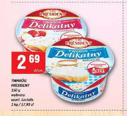 Twaróg President Lactalis promocja w Chorten