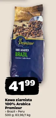 Kawa ziarnista 100% Arabica Premieur Brazil Peru promocja w Netto