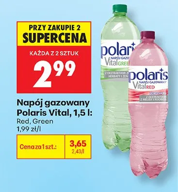 Napój gazowany Polaris Vital Green promocja w Biedronka