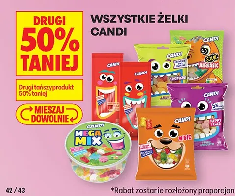 Wszystkie żelki Candi DRUGIE -50% promocja w Biedronka