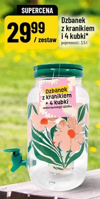 Dzbanek z kranikiem i 4 kubki pojemność: 3,5l promocja w POLOmarket