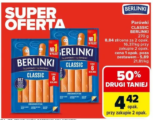 Parówki Classic promocja w Carrefour Market