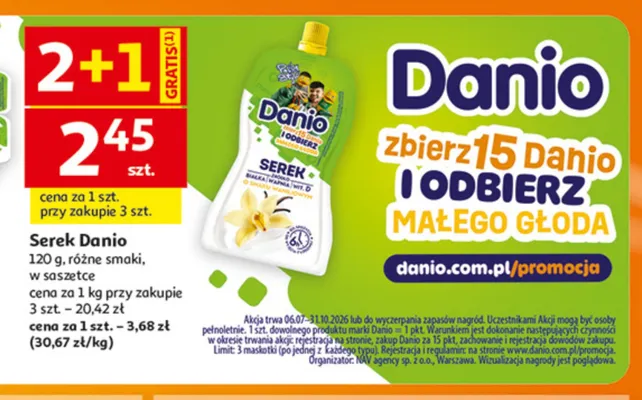 Serek Danio w saszetce promocja w Auchan