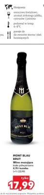 Wino musujące białe półwytrawne Mont Blau Brut promocja w Kaufland