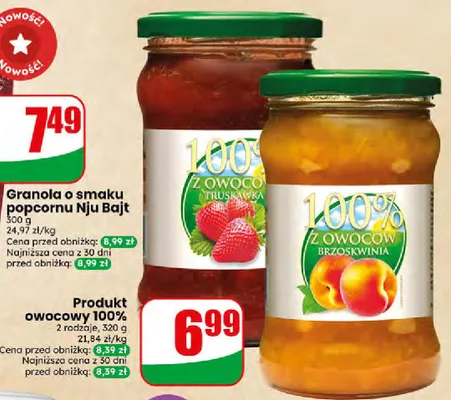 Granola o smaku popcornu Nju Bajt promocja w Dino