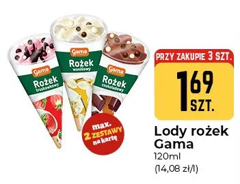 Lody rożek Gama promocja w Społem Częstochowa