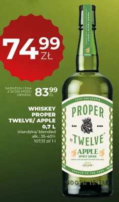 Whiskey Twelve/Apple irlandzka/blended promocja w Duży Ben