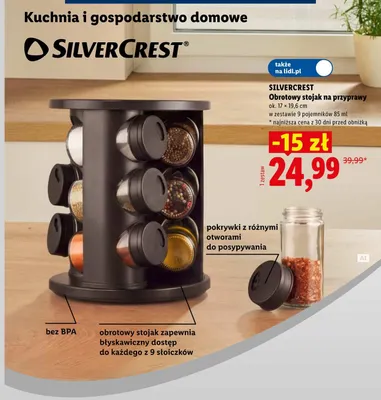 Obrotowy stojak na przyprawy Silvercrest promocja w Lidl