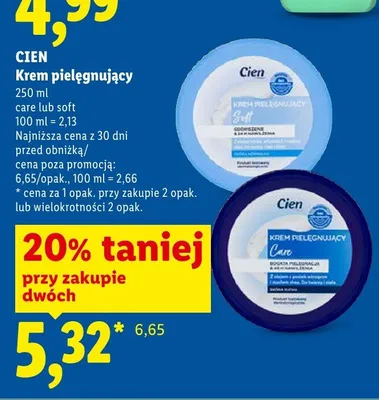 Krem pielęgnujący soft Cien promocja w Lidl