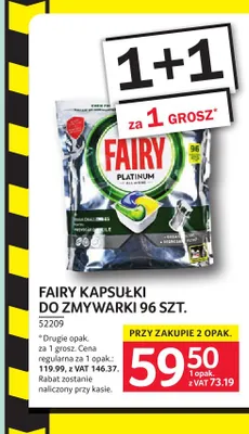 Kapsułki do zmywarki Fairy Platinum 96 szt. promocja w Selgros