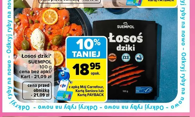 Łosoś dziki Suempol promocja w Carrefour
