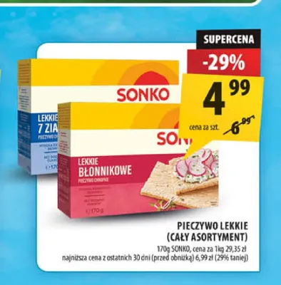 Pieczywo lekkie Sonko promocja w Arhelan