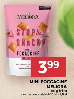 Mini Foccacine bekon Meliora Stop&Snack promocja w Stokrotka