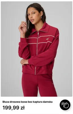 Bluza dresowa loose bez kaptura damska 4F promocja w 4F