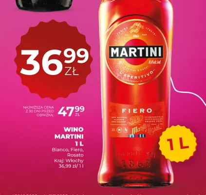 Wino różowe Martini Rosato promocja w Duży Ben
