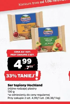 Ser topiony Hochland plastry promocja w Netto