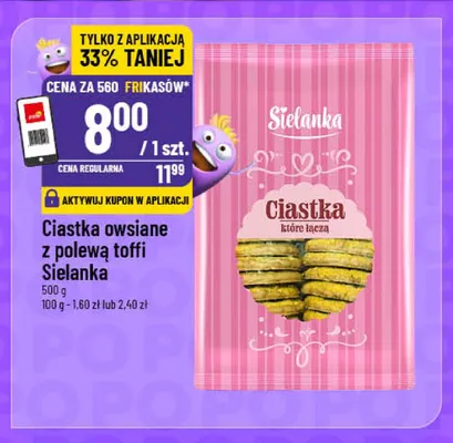 Ciastka owsiane z polewą toffi Sielanka promocja w POLOmarket