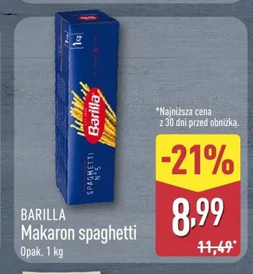 Makaron spaghetti Barilla promocja w Aldi