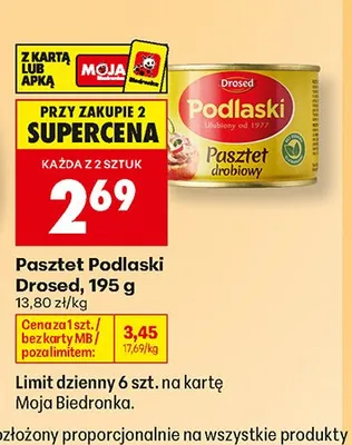 Pasztet drobiowy Podlaski Drosed promocja w Biedronka