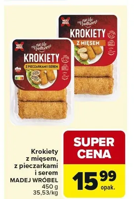 Krokiety z mięsem, z pieczarkami serem 450g promocja w Carrefour Market