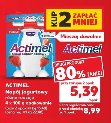 Napój jogurtowy Actimel 4-pak truskawkowy promocja w Kaufland