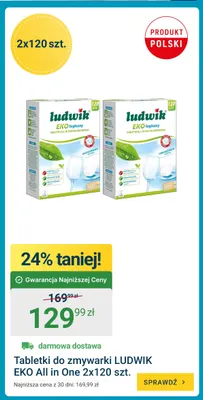 Tabletki do zmywarki Ludwik EKO All in One 2-pak 120 szt promocja w ERLI