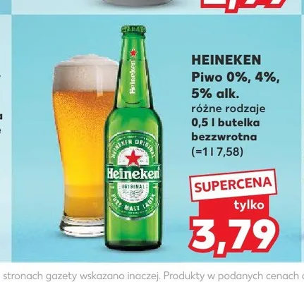 Piwo Heineken 4% alk. promocja w Kaufland