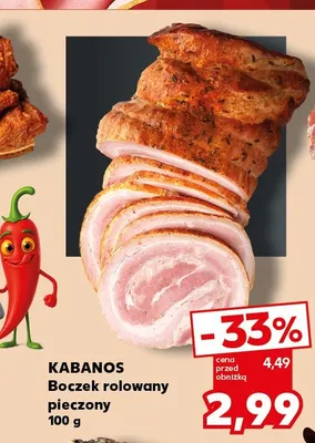 Boczek rolowany pieczony Kabanos promocja w Kaufland
