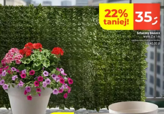 Sztuczny bluszcz wym. 2x1m promocja w Dealz