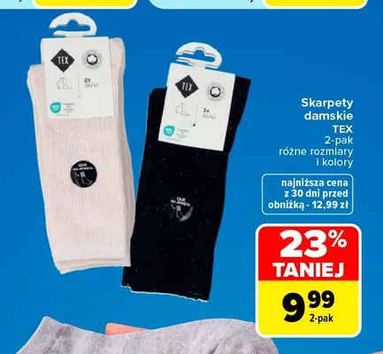 Skarpety damskie TEX 2-pak promocja w Carrefour Market