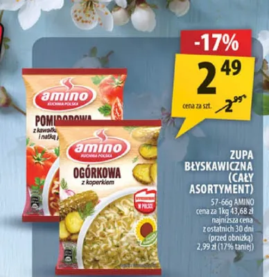 Zupa błyskawiczna Amino promocja w Arhelan