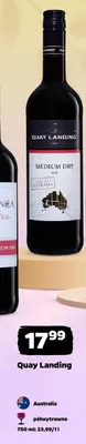Wino czerwone Quay Landing półwytrawne Australia promocja w Netto