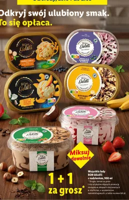 Lody z nadzieniem wszystkie rodzaje 900ml promocja w Lidl