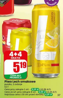 Piwo Lech smakowe puszka promocja w Dino