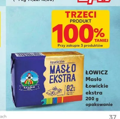Masło łowickie ekstra 82% Łowicz promocja w Kaufland