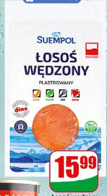 Łosoś wędzony plastrowany Suempol promocja w Dino