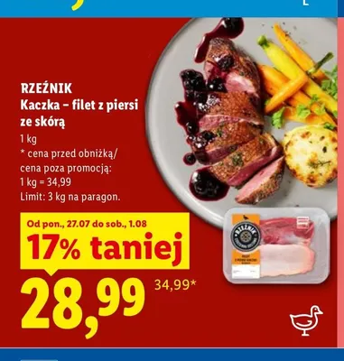 Kaczka - filet z piersi ze skórą Rzeźnik promocja w Lidl