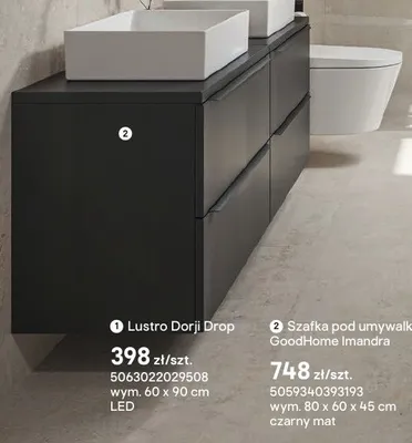 Szafka pod umywalkę GoodHome Imandra czarny mat promocja w Castorama