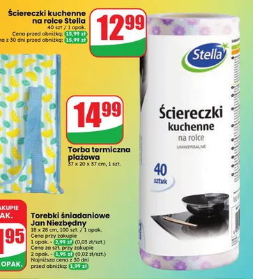 Ściereczki kuchenne na rolce Stella promocja w Dino