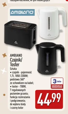 Czajnik 1,7 l Ambiano promocja w Aldi