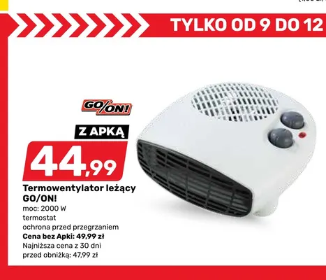 Termowentylator leżący GO/ON! 2000W promocja w Bricomarche