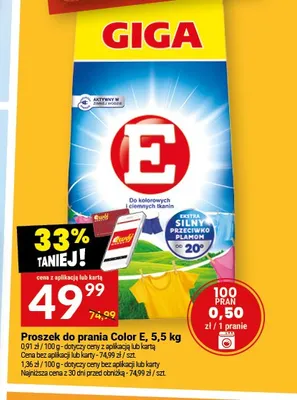 Proszek do prania Color E promocja w Twój Market