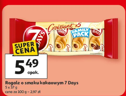 Rogale o smaku kakaowym 7 Days promocja w Auchan