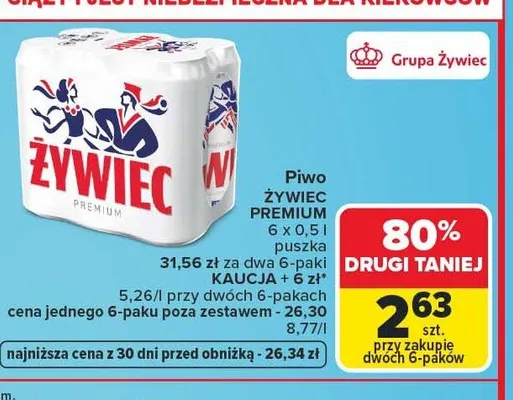 Piwo Żywiec Premium 6-pak promocja w Carrefour Market
