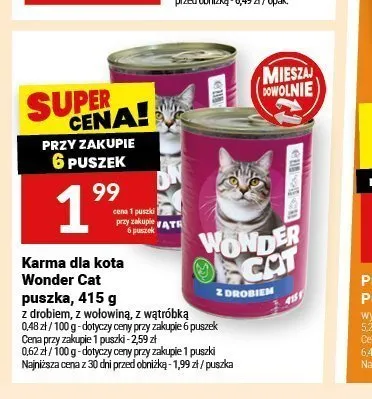 Karma dla kota Wonder Cat puszka z wątróbką promocja w Twój Market