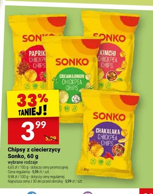 Chipsy z ciecierzycy Sonko Kimchi promocja w Twój Market