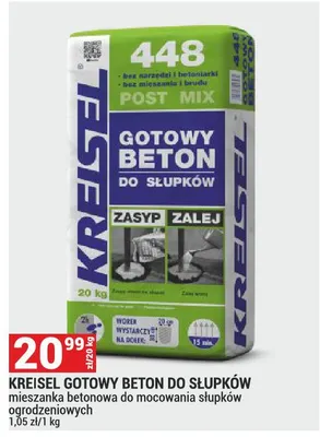 Mieszanka betonowa do mocowania słupków ogrodzeniowych gotowy beton do słupków promocja w Merkury Market