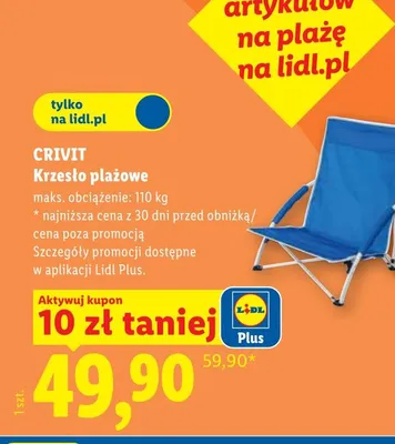 Krzesło plażowe CRIVIT promocja w Lidl